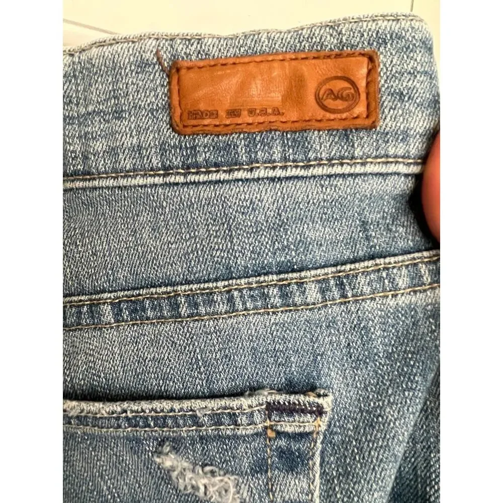 AG Adriano Goldschmied Women’s 29R Tomboy Crop Jeans Relaxed Straight Distressed